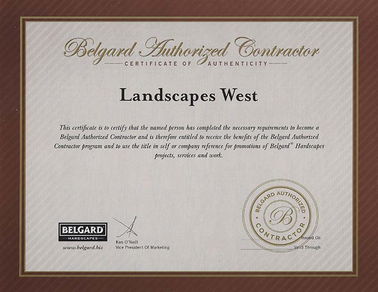 Belgard Certificate