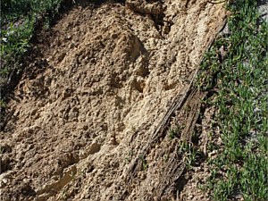 Hillside collapse from electrical Irrigation mainline