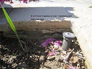 Irrigation install defect